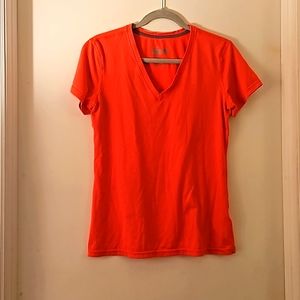 Women's Nike Running Top V Neck Coral